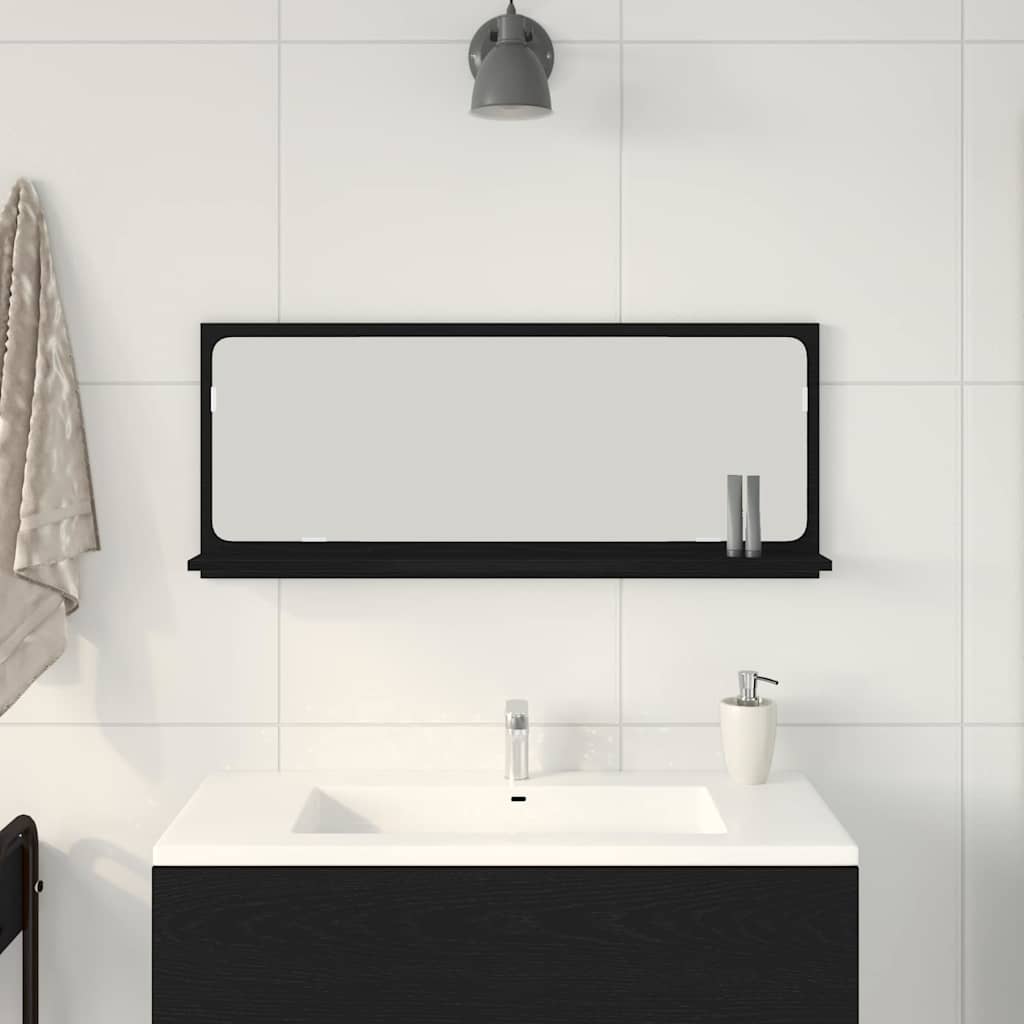 Mensola Specchio Rovere Nero 90 x 10,5 x 37 cm | homemem39