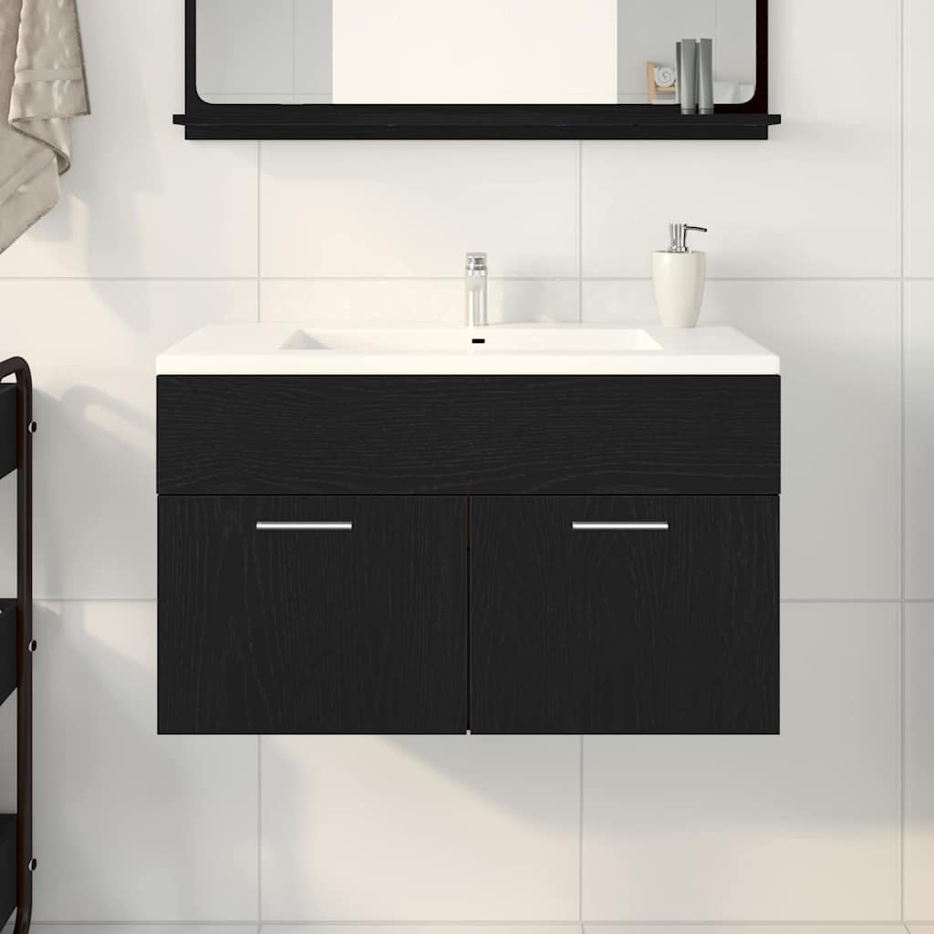 Armadio sottolavello Rovere Nero Legno ingegnerizzato | homemem39