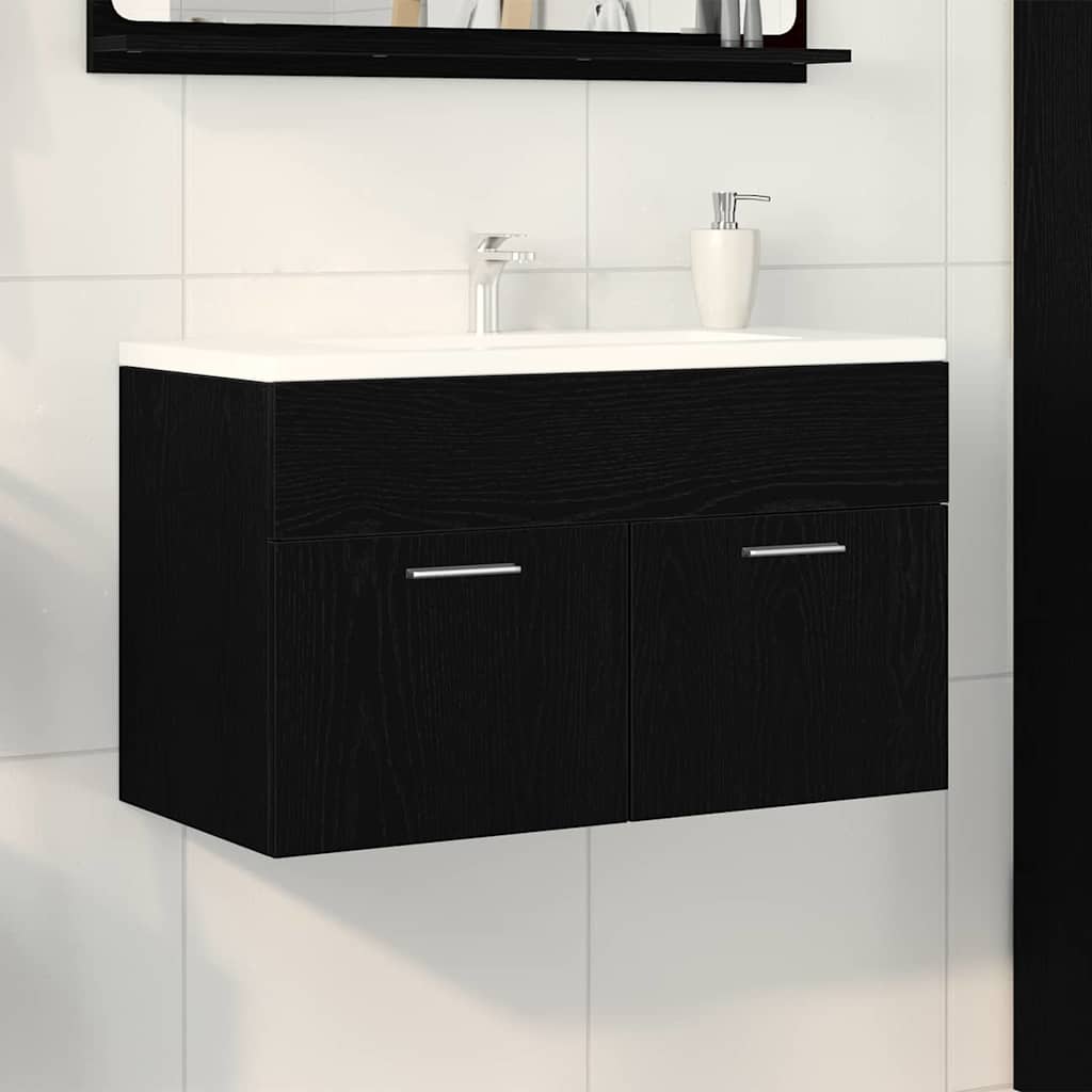 Armadio sottolavello Rovere Nero Legno ingegnerizzato | homemem39