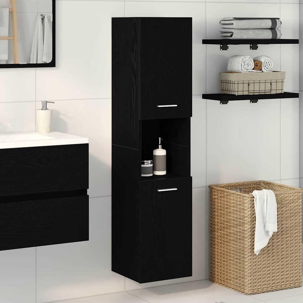 Mobile da Bagno Rovere Nero 30 x 30 x 130 cm | homemem39