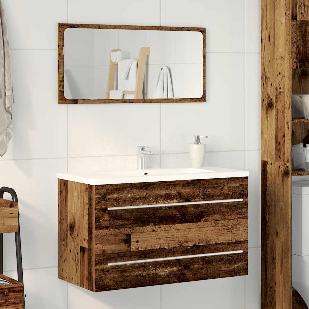 Mobile Lavabo Bagno Legno Antico 80x38,5x48cm Legno Multistrato | homemem39