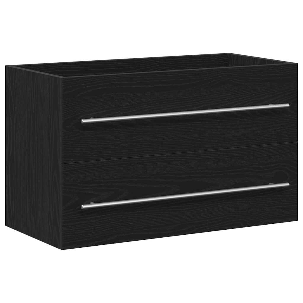 Mobile Lavabo da Bagno Rovere Nero 80x38,5x48 cm in Truciolato | homemem39