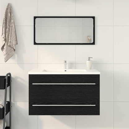 Mobile Lavabo da Bagno Rovere Nero 80x38,5x48 cm in Truciolato | homemem39