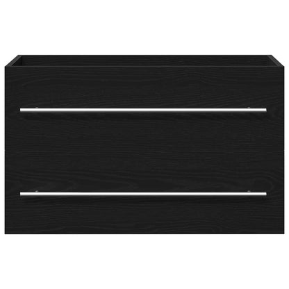 Mobile Lavabo da Bagno Rovere Nero 80x38,5x48 cm in Truciolato