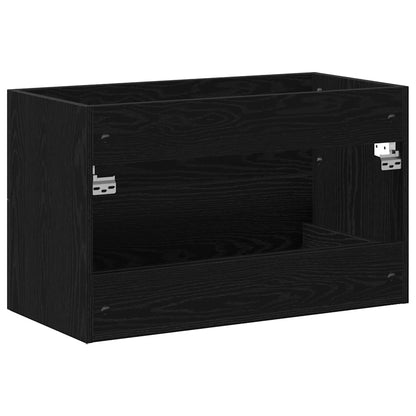 Mobile Lavabo da Bagno Rovere Nero 80x38,5x48 cm in Truciolato