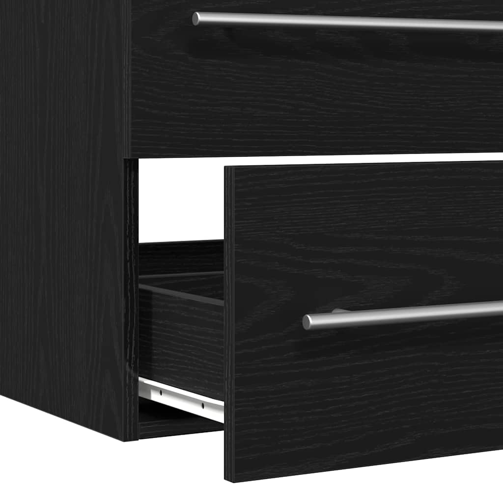 Mobile Lavabo da Bagno Rovere Nero 80x38,5x48 cm in Truciolato | homemem39