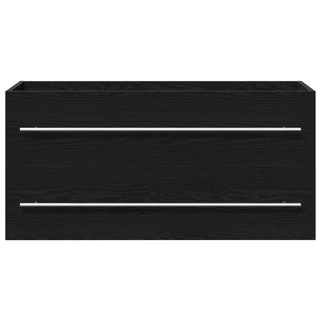 Mobile Lavabo Bagno Nero 100x38,5x48cm Legno Multistrato