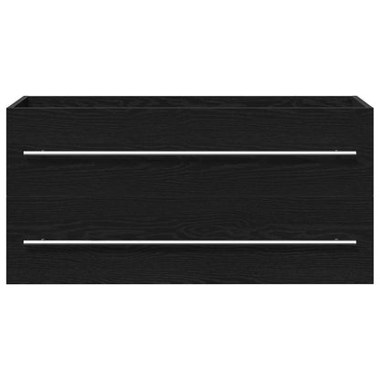 Mobile Lavabo Bagno Nero 100x38,5x48cm Legno Multistrato