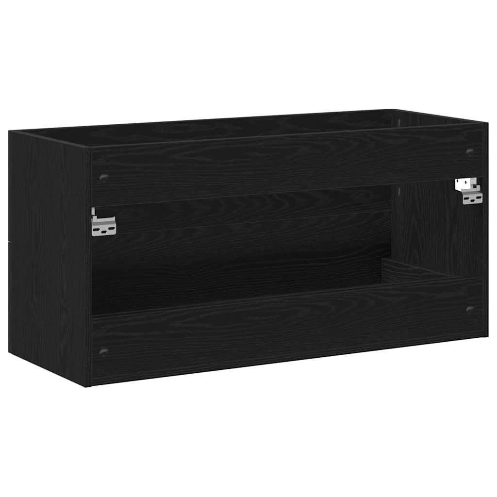 Mobile Lavabo Bagno Nero 100x38,5x48cm Legno Multistrato | homemem39