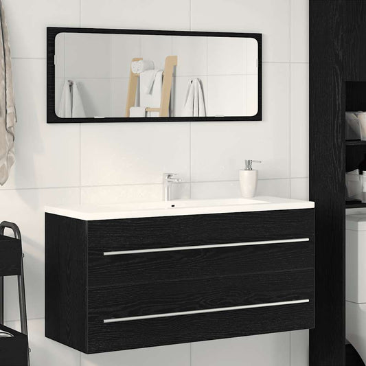 Mobile Lavabo Bagno Nero 100x38,5x48cm Legno Multistrato | homemem39