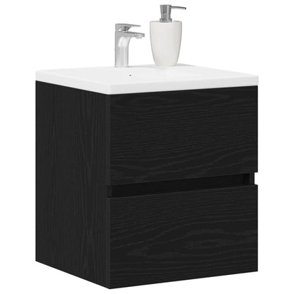Mobile Lavabo Rovere Nero 41x38,5x45 cm in Legno Multistrato