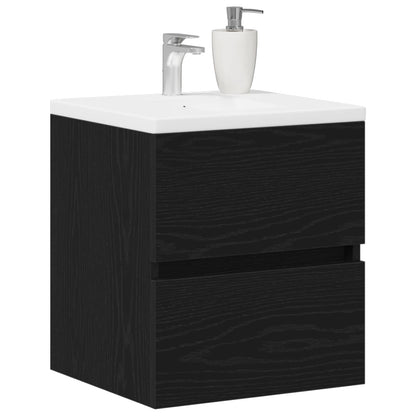 Mobile Lavabo Rovere Nero 41x38,5x45 cm in Legno Multistrato