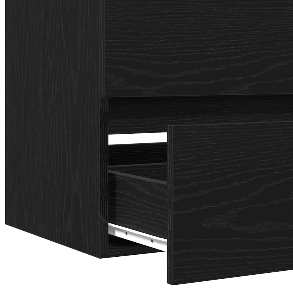 Mobile Lavabo Rovere Nero 60x38,5x45 cm in Legno Multistrato | homemem39