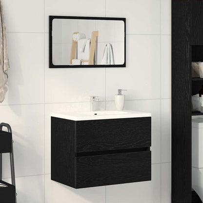 Mobile Lavabo Rovere Nero 60x38,5x45 cm in Legno Multistrato