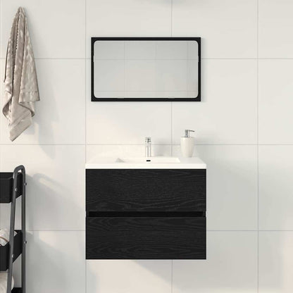 Mobile Lavabo Rovere Nero 60x38,5x45 cm in Legno Multistrato