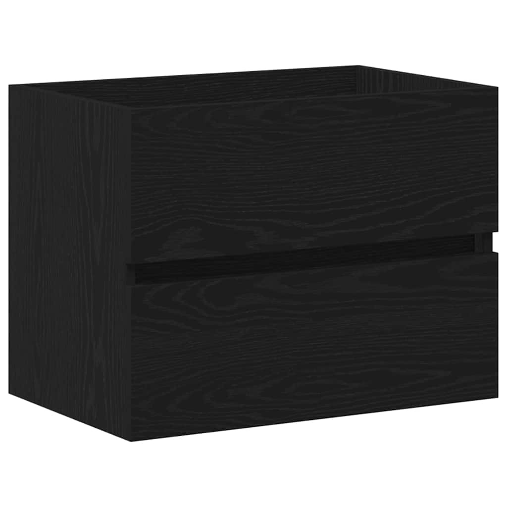 Mobile Lavabo Rovere Nero 60x38,5x45 cm in Legno Multistrato