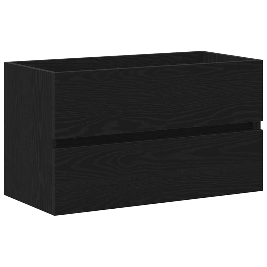 Mobile Lavabo Rovere Nero 80x38,5x45 cm in Legno Multistrato | homemem39