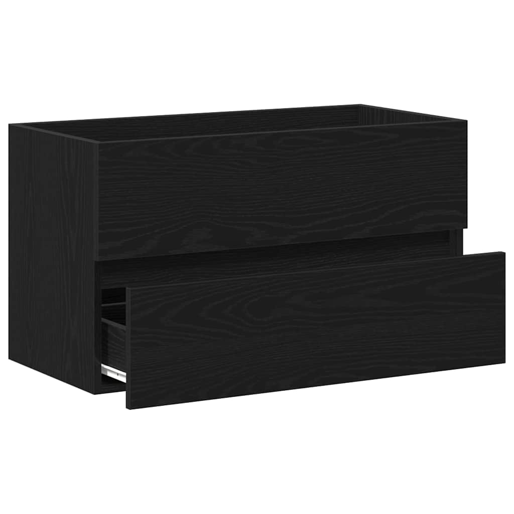 Mobile Lavabo Rovere Nero 80x38,5x45 cm in Legno Multistrato | homemem39
