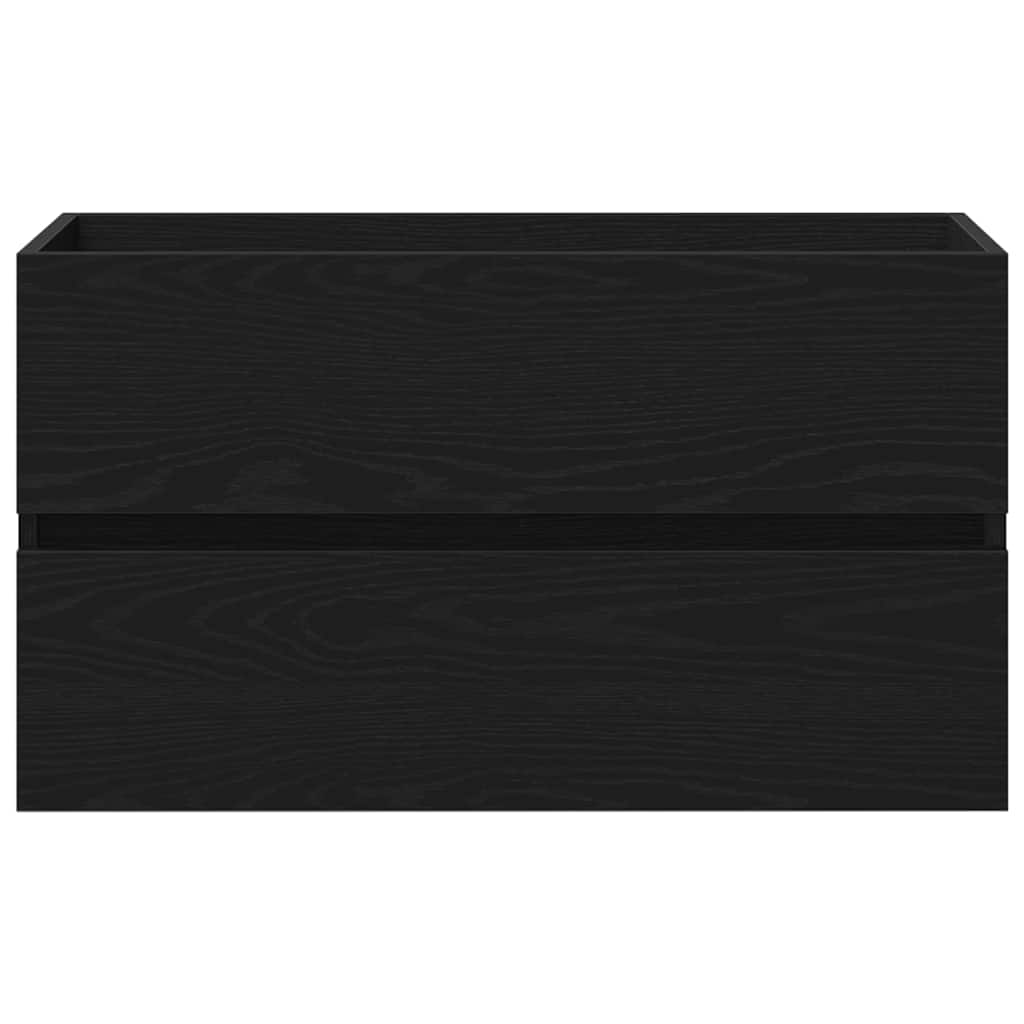 Armadio per Lavabo da Bagno Rovere Nero 80 x 38,5 x 45 cm
