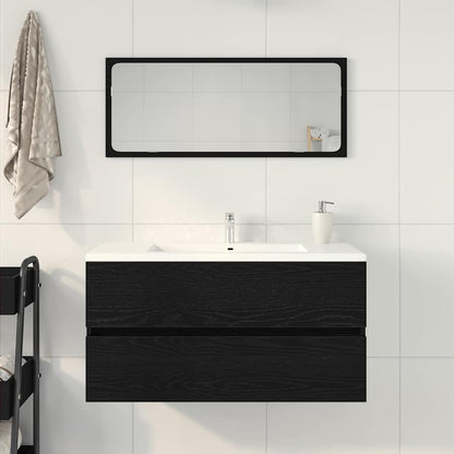 Mobile Lavabo Rovere Nero 90x38,5x45 cm in Legno Multistrato | homemem39