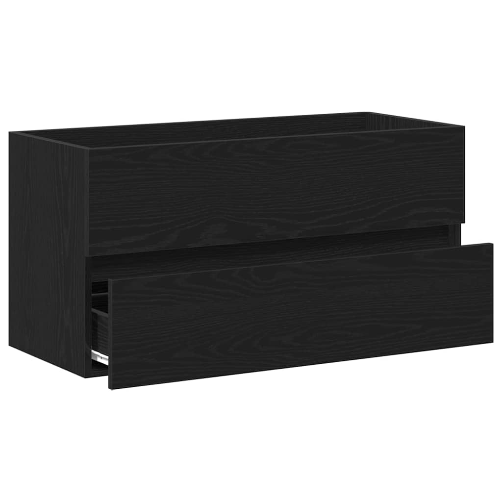 Mobile Lavabo Rovere Nero 90x38,5x45 cm in Legno Multistrato | homemem39