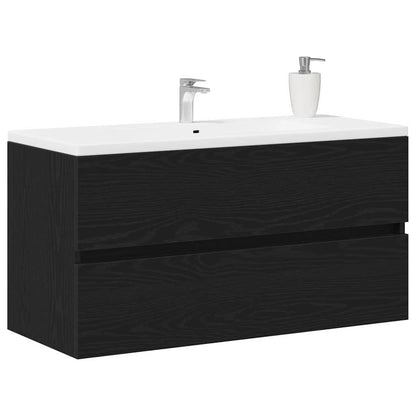 Armadio per Lavabo da Bagno Rovere Nero 90 x 38,5 x 45 cm