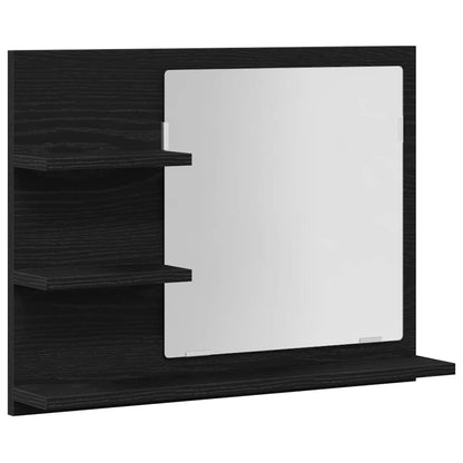 Specchio da Bagno Rovere Nero 60x10,5x45 cm Legno Multistrato | homemem39