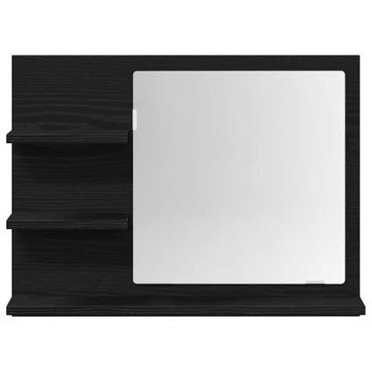 Specchio da Bagno Rovere Nero 60x10,5x45 cm Legno Multistrato | homemem39