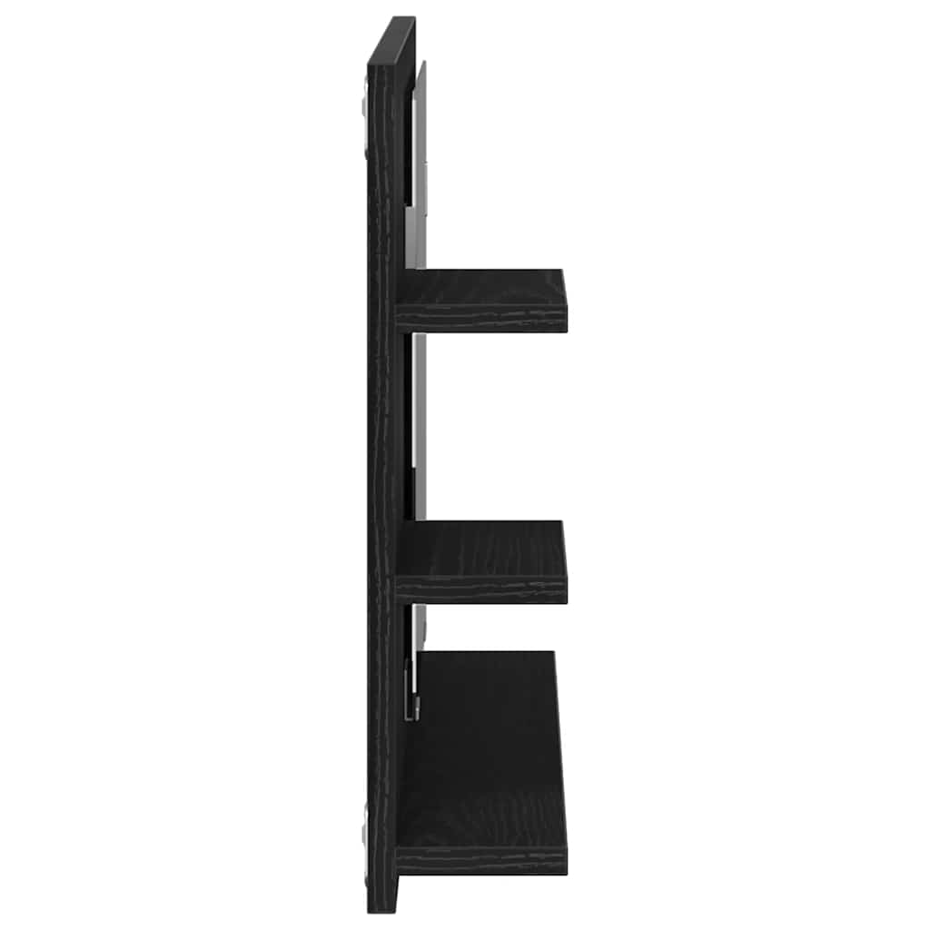 Specchio da Bagno Rovere Nero 60x10,5x45 cm Legno Multistrato | homemem39