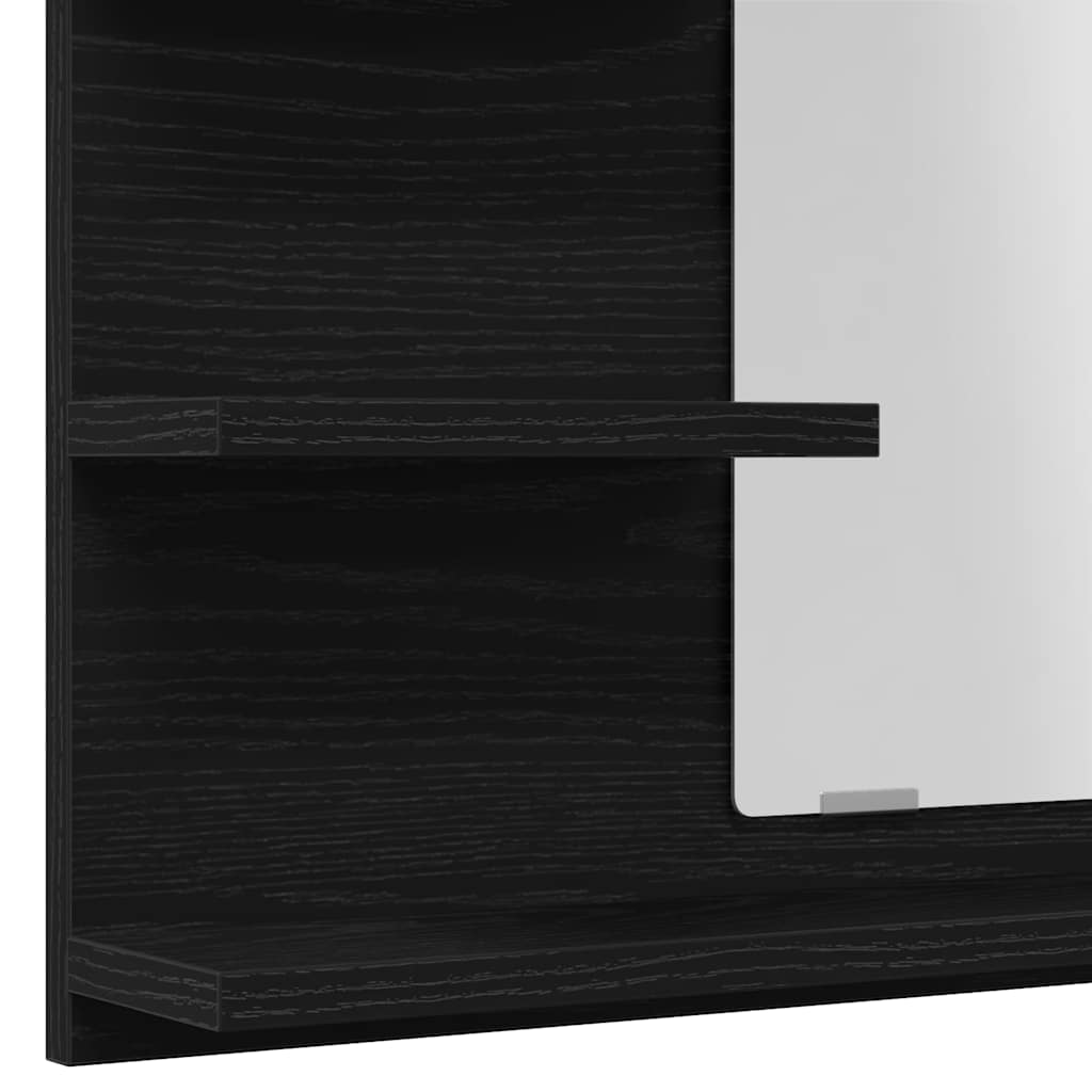 Specchio da Bagno Rovere Nero 60x10,5x45 cm Legno Multistrato | homemem39