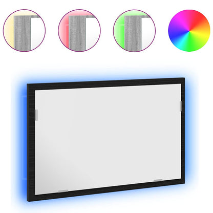 Specchio da Bagno con Luci LED Rovere Nero 60x8,5x37 cm | homemem39