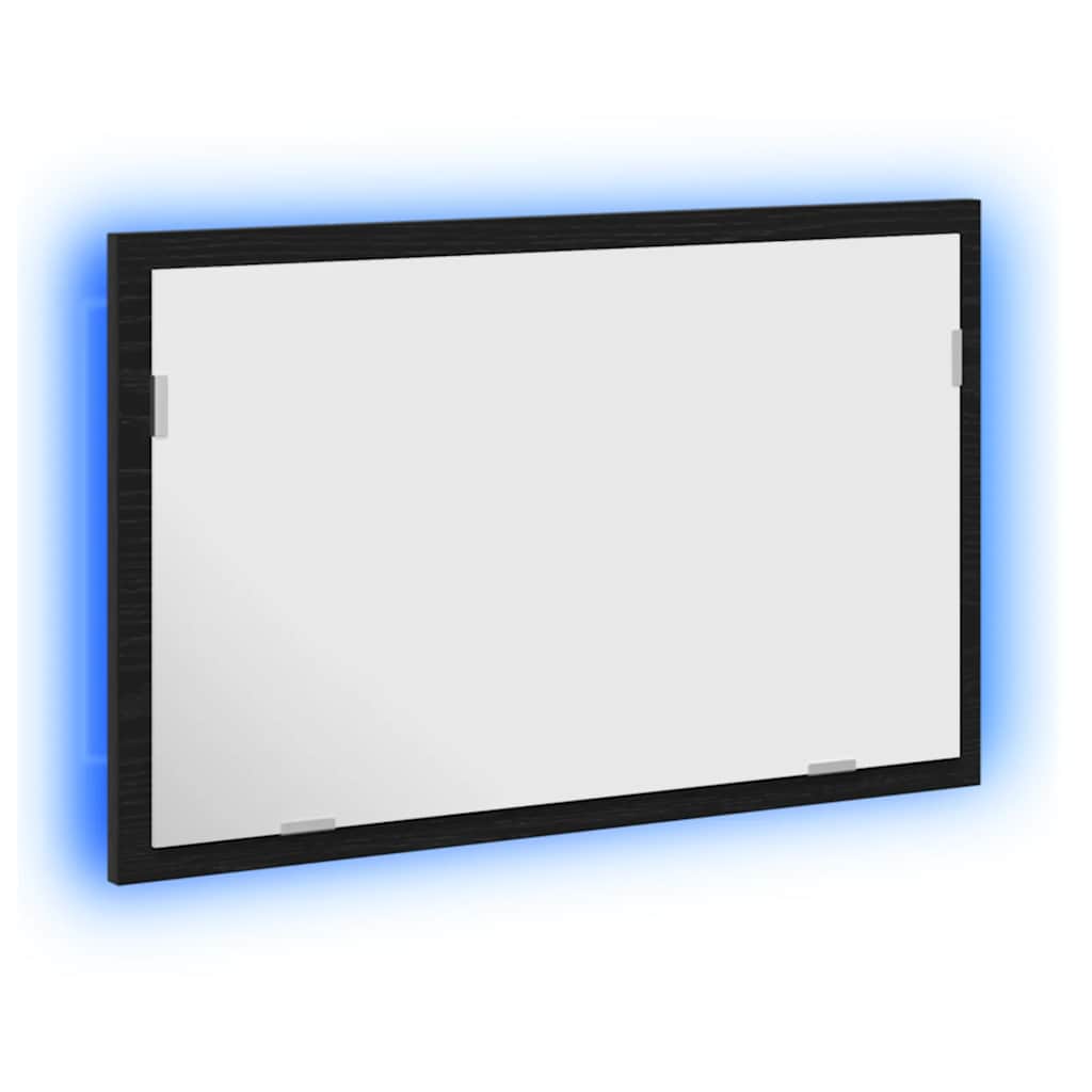 Specchio da Bagno con Luci LED Rovere Nero 60x8,5x37 cm | homemem39