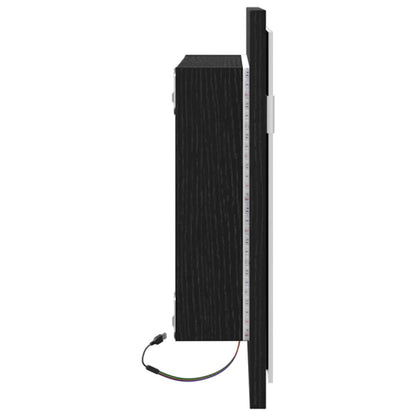 Specchio da Bagno con Luci LED Rovere Nero 60x8,5x37 cm | homemem39