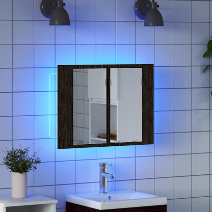 Mobiletto per specchio da bagno Rovere Nero 60 x 12 x 45 cm | homemem39