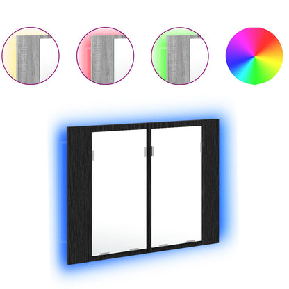 Mobiletto per specchio da bagno Rovere Nero 60 x 12 x 45 cm