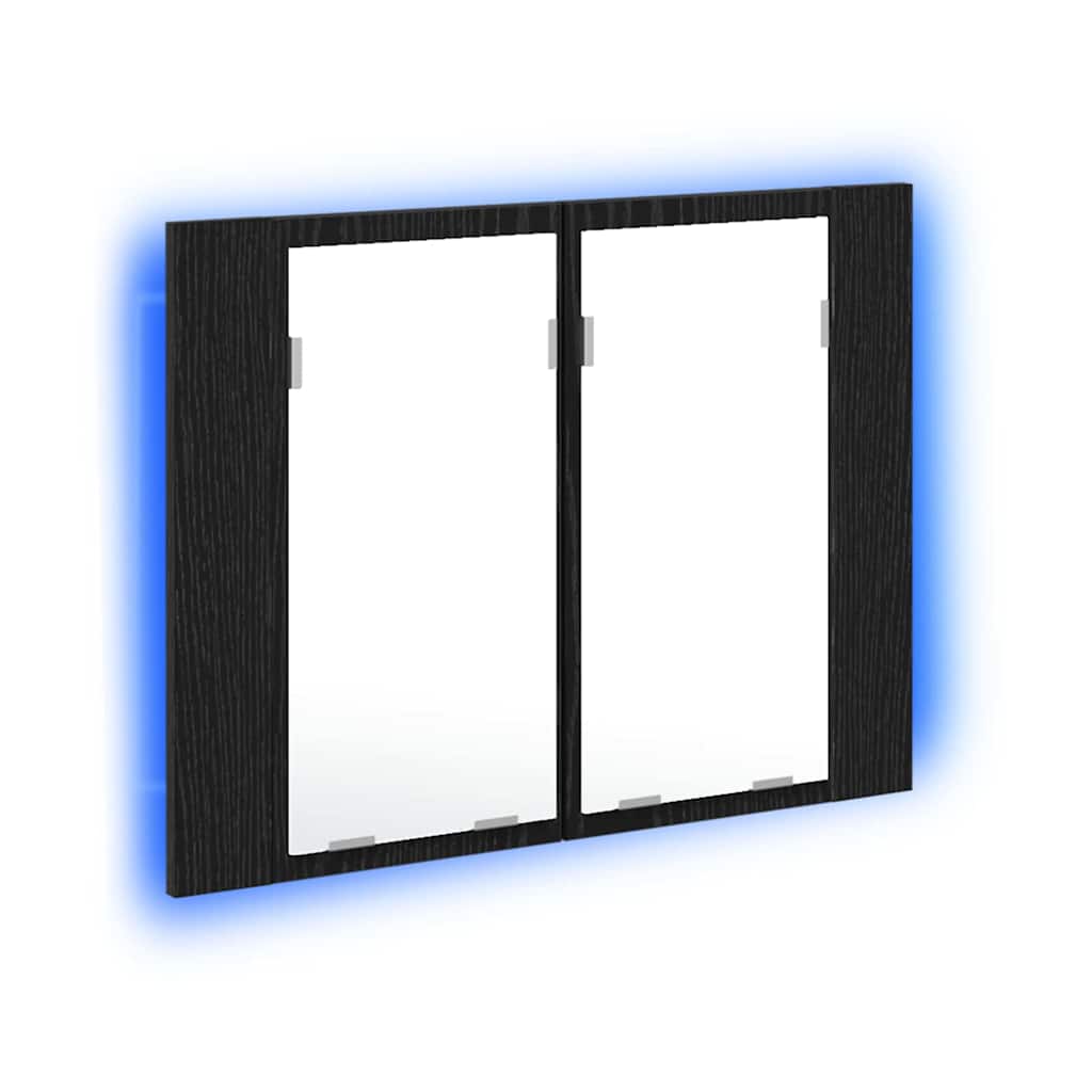 Mobiletto per specchio da bagno Rovere Nero 60 x 12 x 45 cm