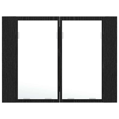 Mobiletto per specchio da bagno Rovere Nero 60 x 12 x 45 cm | homemem39