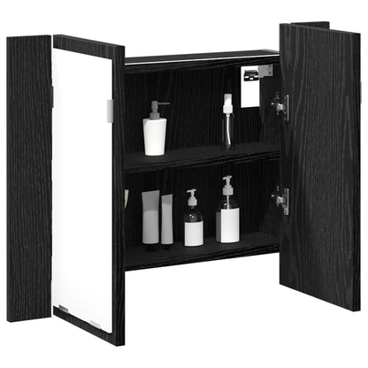 Mobiletto per specchio da bagno Rovere Nero 60 x 12 x 45 cm | homemem39