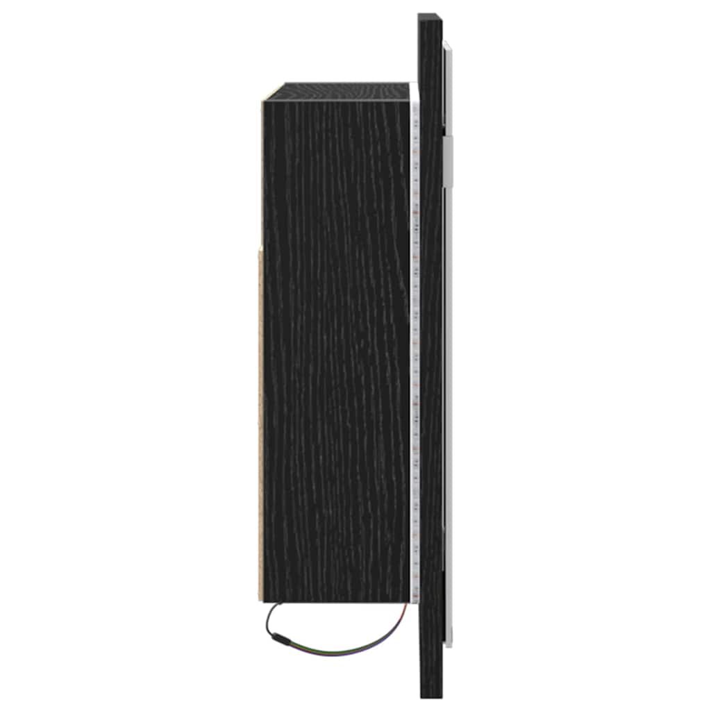 Mobiletto per specchio da bagno Rovere Nero 60 x 12 x 45 cm | homemem39