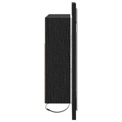 Mobiletto per specchio da bagno Rovere Nero 60 x 12 x 45 cm | homemem39