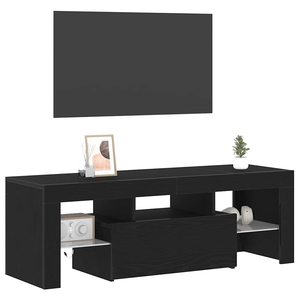 Mobile TV Rovere Nero 120 x 35 x 40 cm Legno multistrato