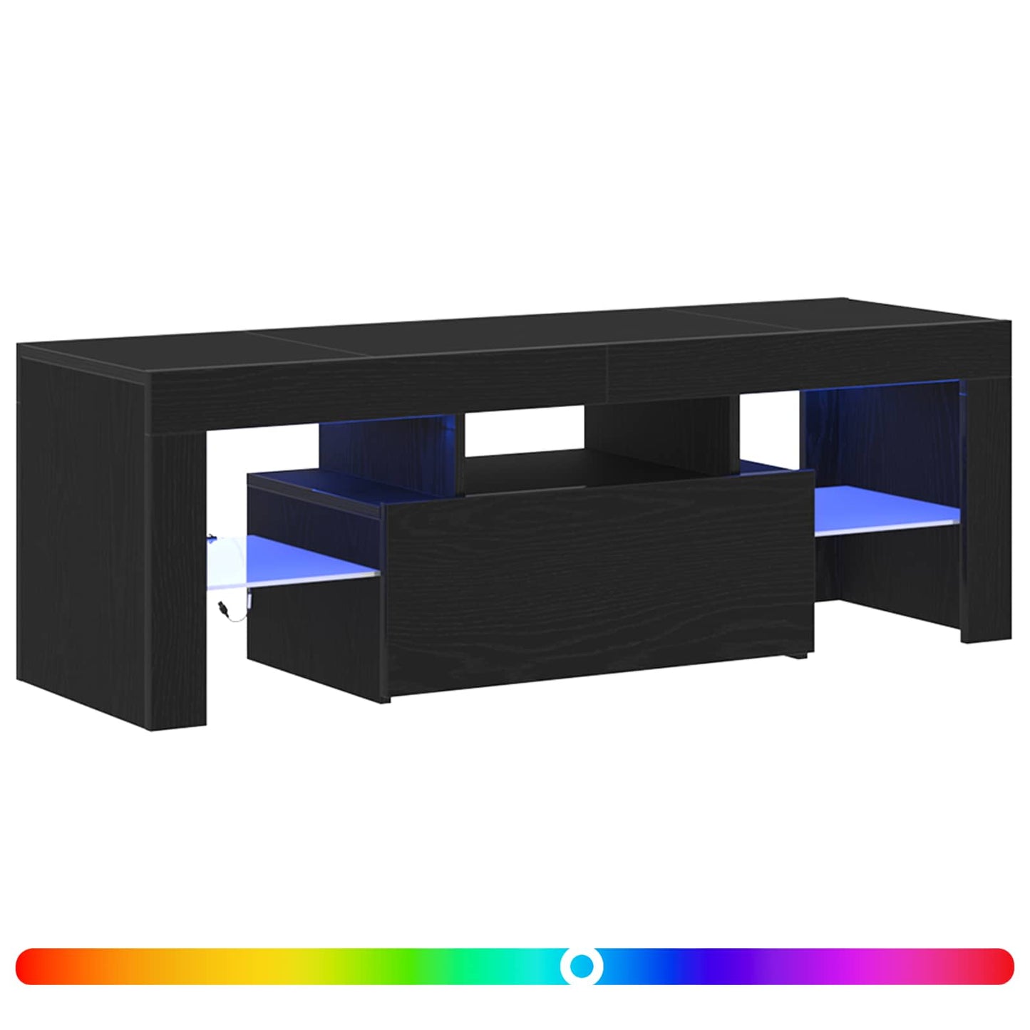 Mobile TV Rovere Nero 120 x 35 x 40 cm Legno multistrato