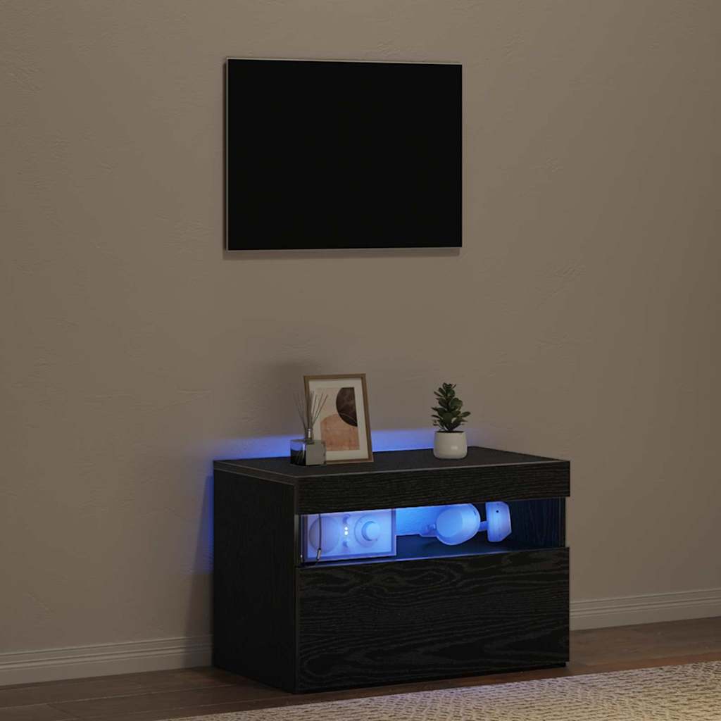 Mobile TV Rovere Nero 60 x 35 x 40 cm Legno multistrato