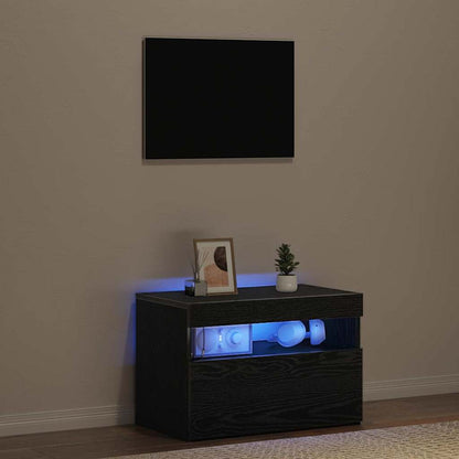 Mobile TV Rovere Nero 60 x 35 x 40 cm Legno multistrato