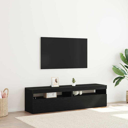 Mobile TV 2 pcs Rovere Nero 75 x 35 x 40 cm Legno multistrato