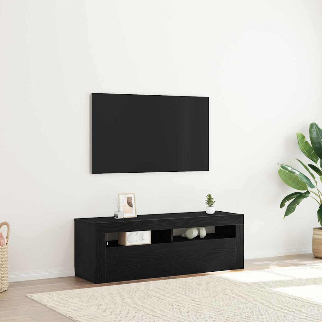 Mobile TV Rovere Nero 120 x 35 x 40 cm Legno multistrato