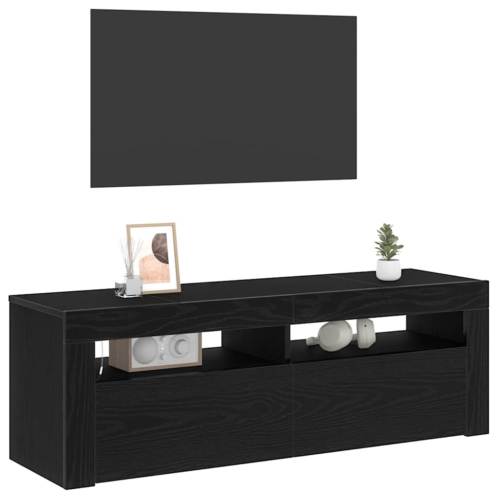 Mobile TV Rovere Nero 120 x 35 x 40 cm Legno multistrato