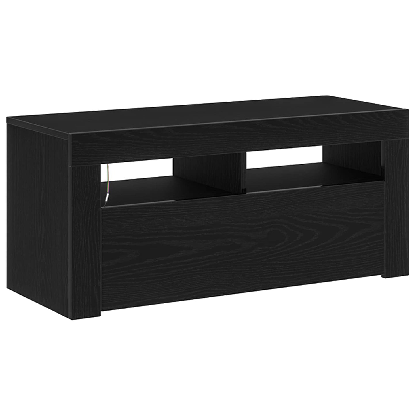 Mobile TV Rovere Nero 90 x 35 x 40 cm Legno multistrato