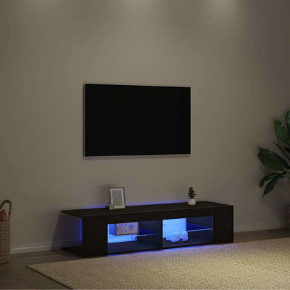 Mobile TV Rovere Nero 135 x 39 x 30 cm Legno multistrato