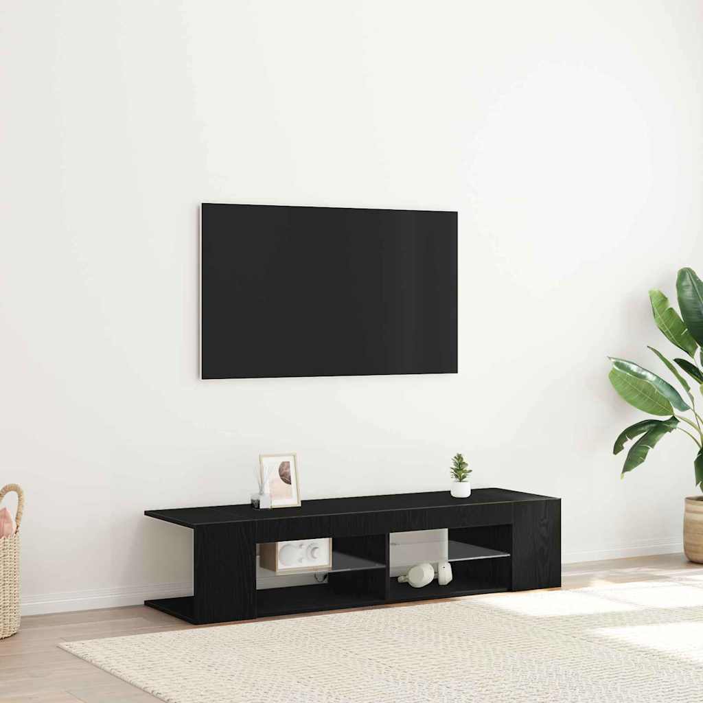 Mobile TV Rovere Nero 135 x 39 x 30 cm Legno multistrato